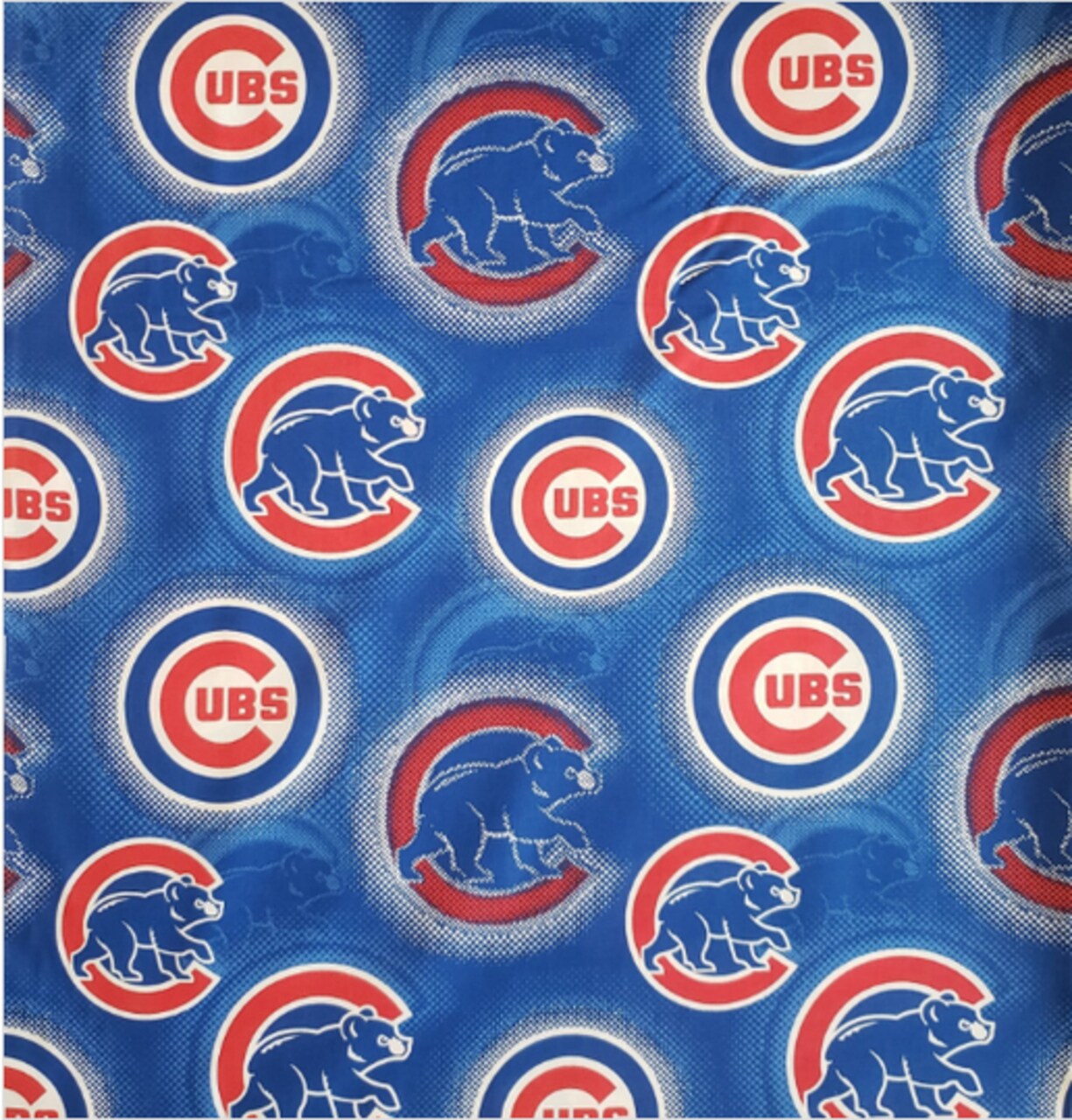 Licensed MLB Chicago Cubs Dot Print Cotton 60319B Fabric by the Yard